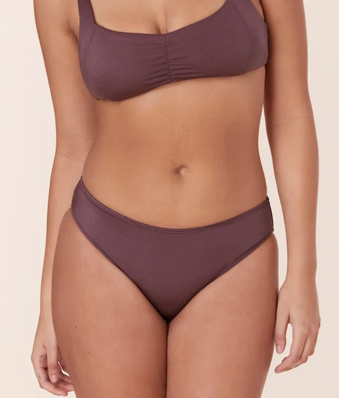 The Classic Bikini Bottom - Satin - Licorice sold by Andie