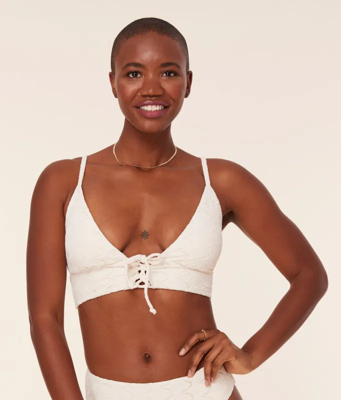 The Cabarete Bikini Top - Scallop Crochet - Gardenia sold by Andie