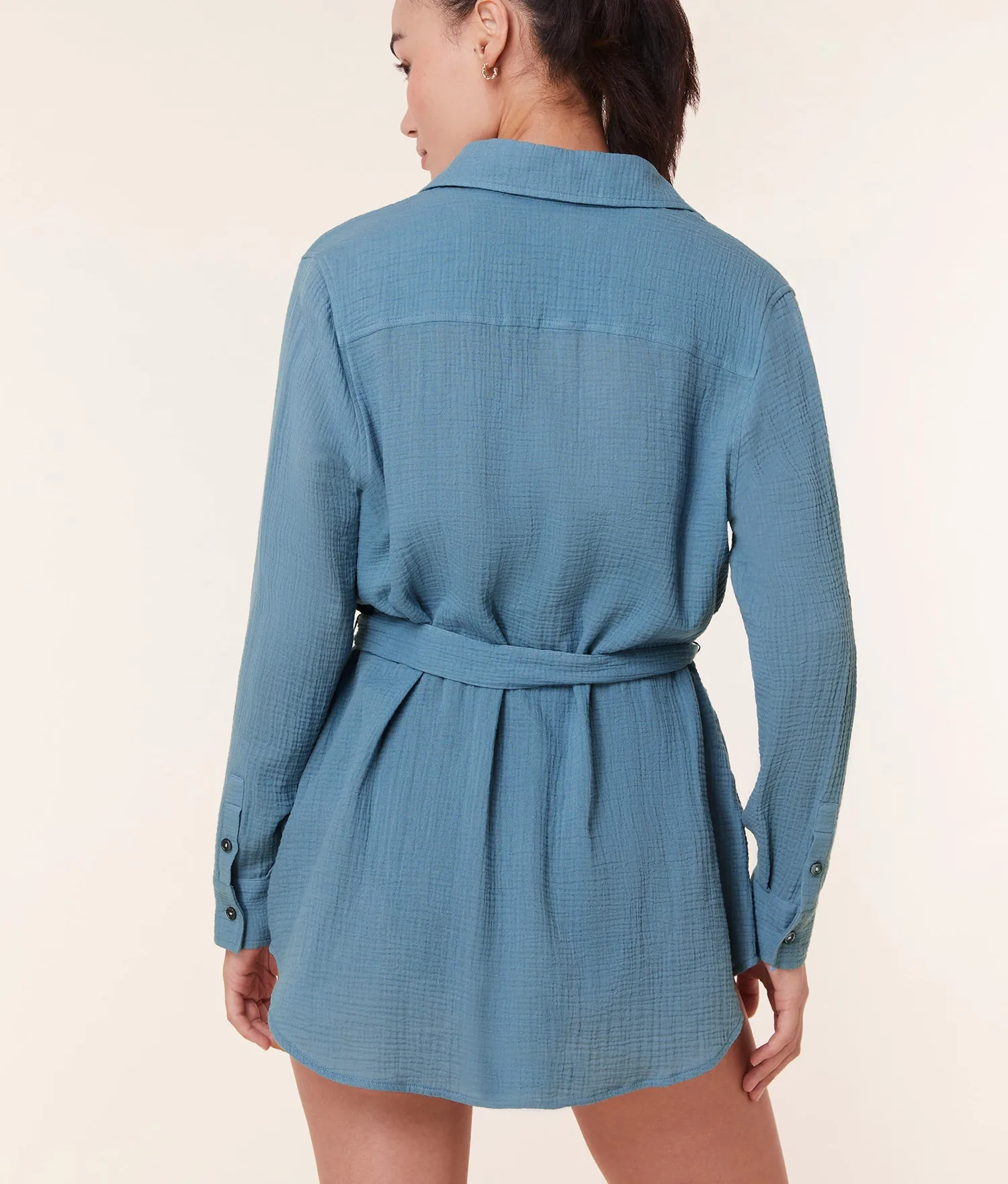 The Corvo Button Up - Cotton Gauze - Oceanview sold by Andie product image thumbnail 3