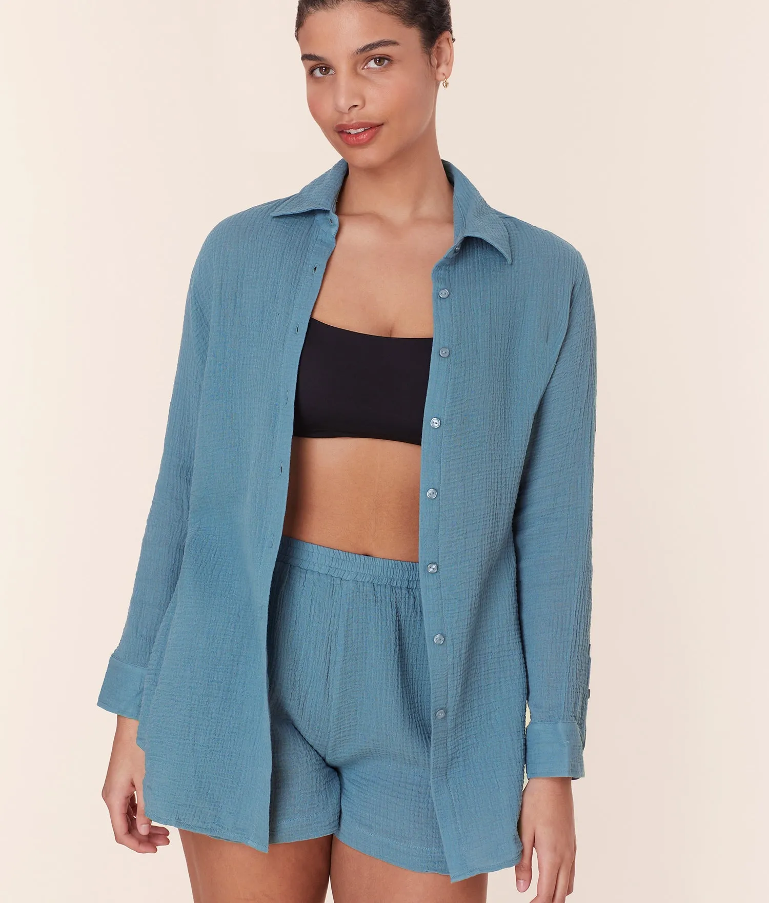 The Corvo Button Up - Cotton Gauze - Oceanview sold by Andie product image thumbnail 5