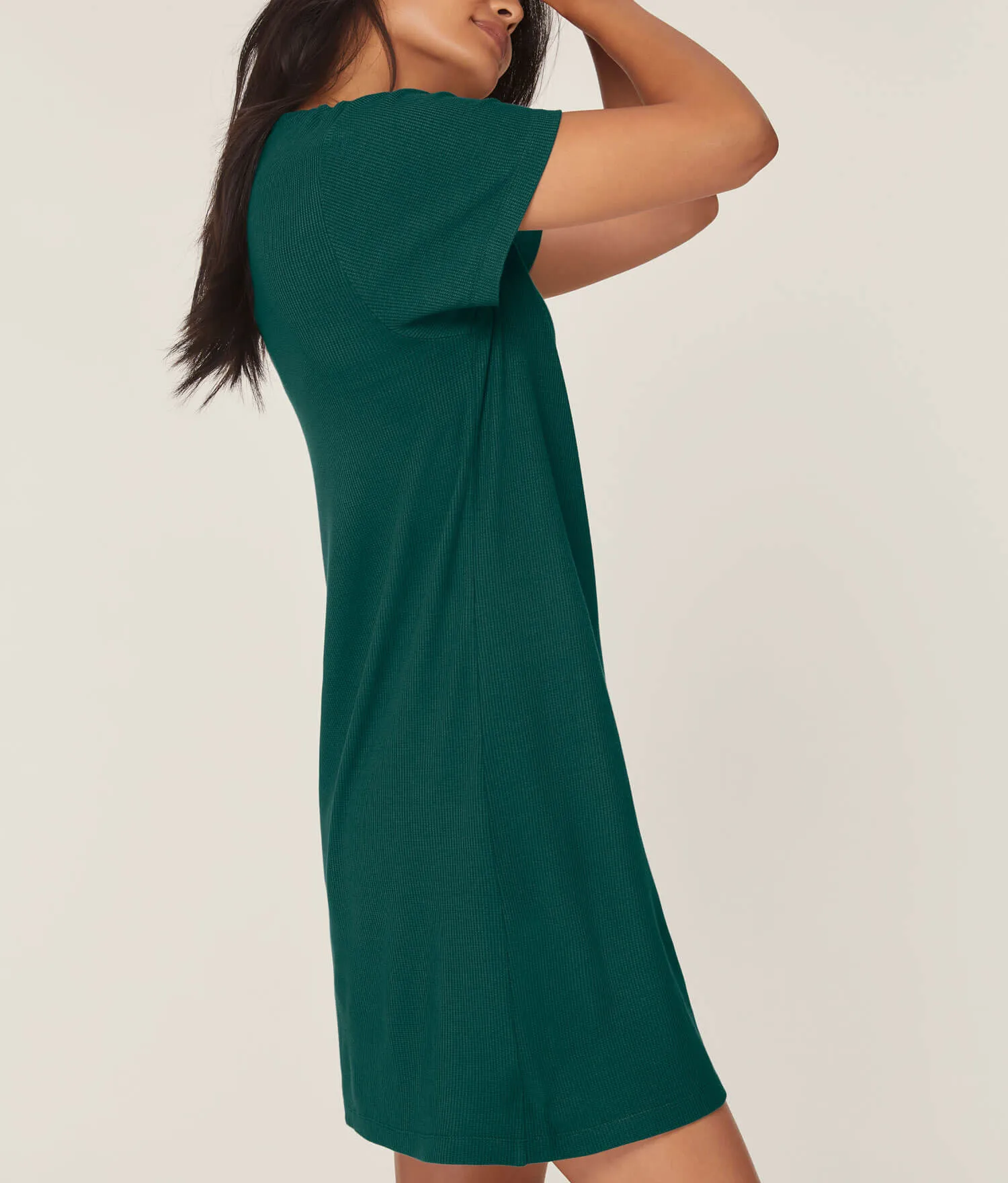 The T Shirt Dress - Waffle - Fern sold by Andie product image thumbnail 2