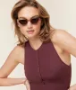 The Malibu One Piece - Eco Nylon - Cacao - Long Torso sold by Andie