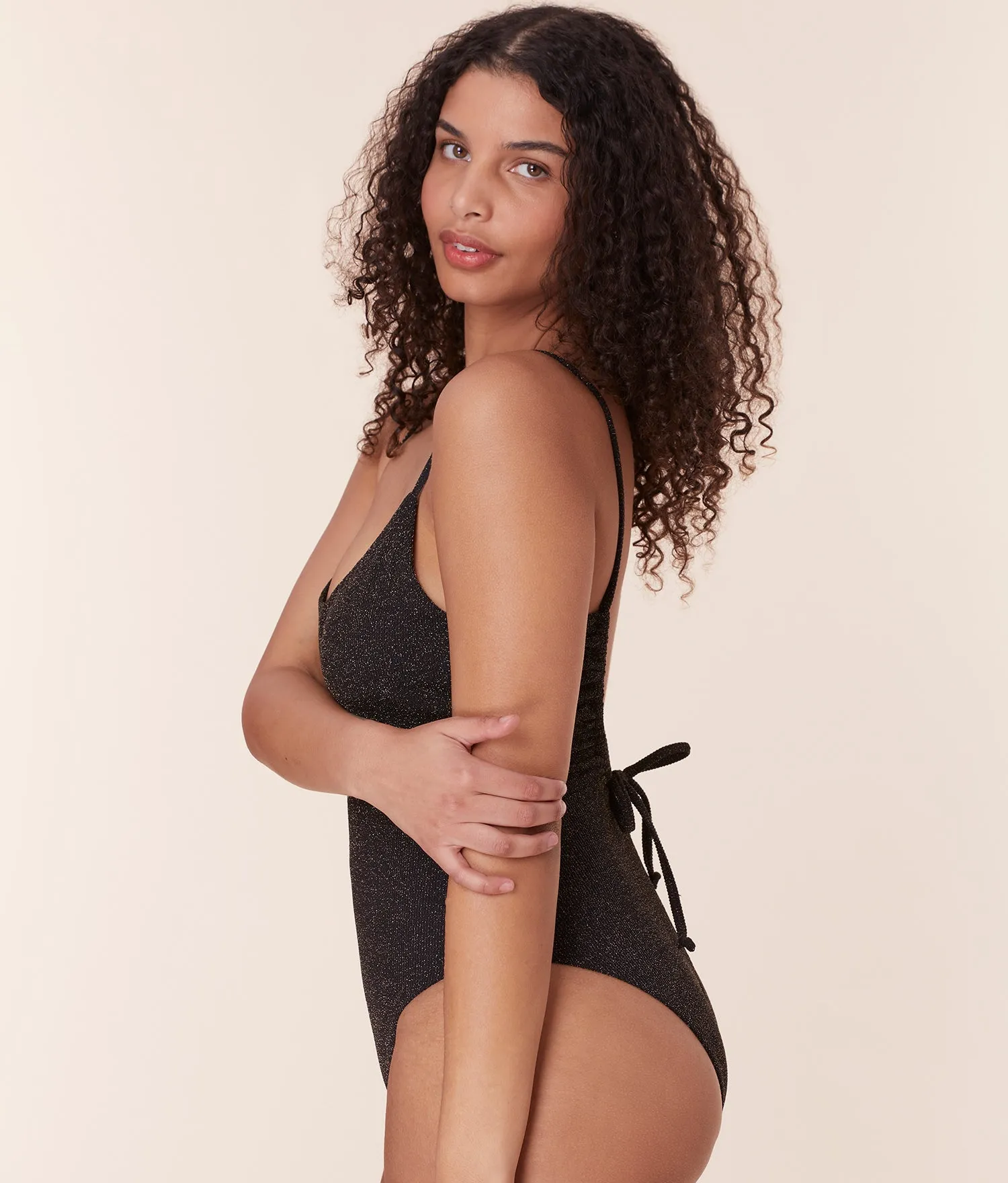 The Liku One Piece - Lurex Rib - Black - Long Torso sold by Andie product image thumbnail 3