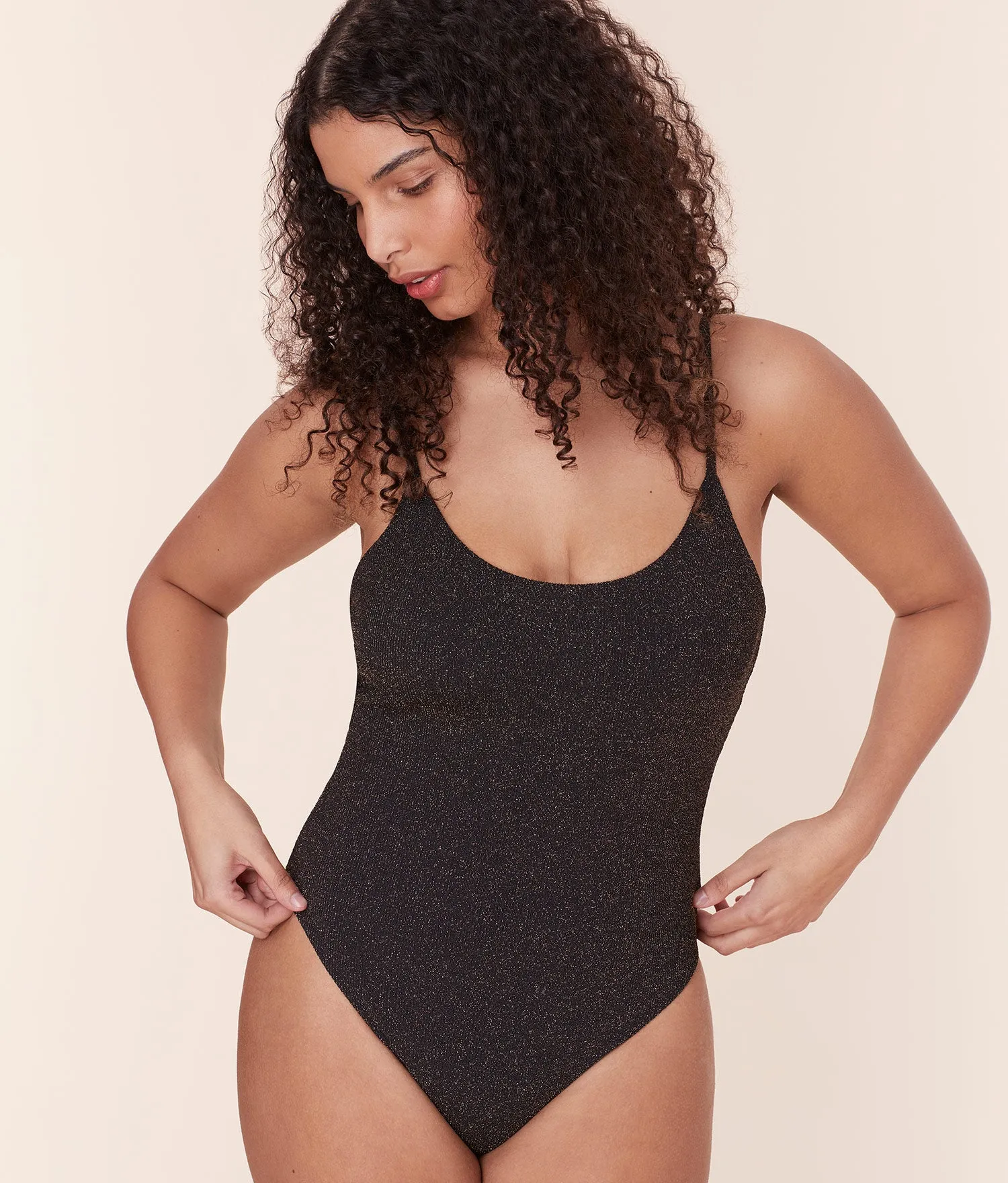 The Liku One Piece - Lurex Rib - Black - Long Torso sold by Andie product image thumbnail 4