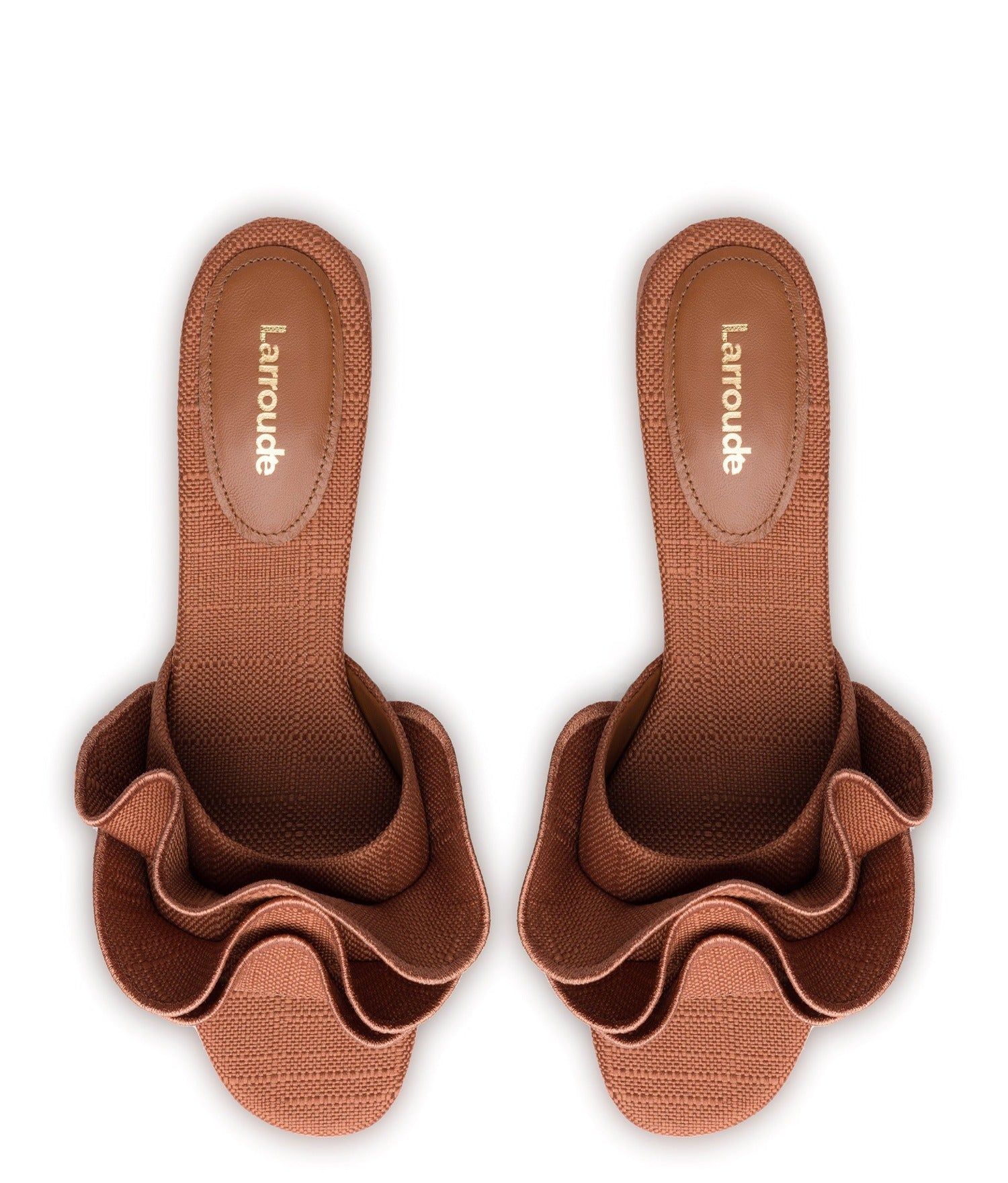 Brigitte Ruffle Mule In Caramel Raffia sold by Andie product image thumbnail 3