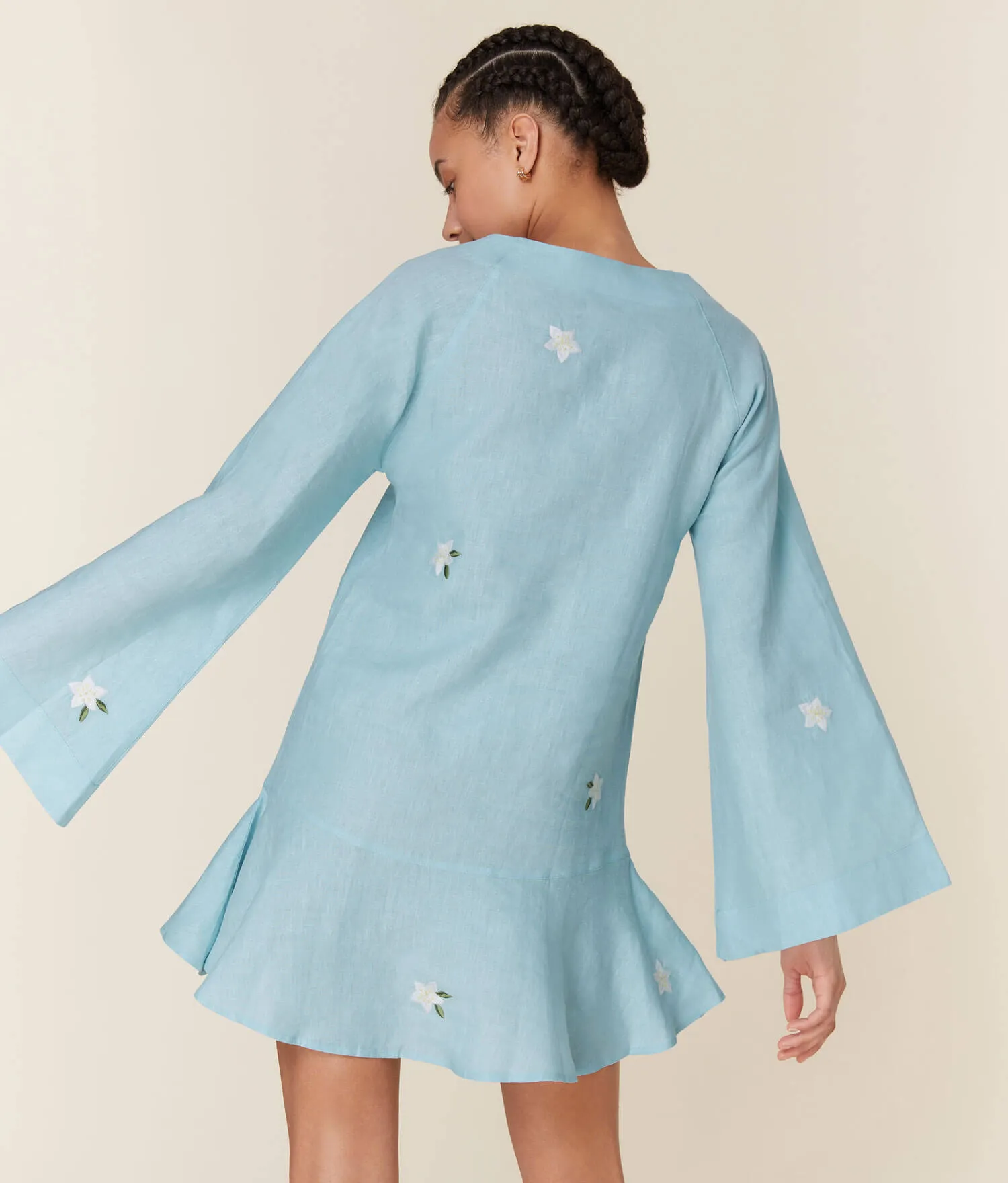 The Serik Mini Dress - Linen - Hydrangea sold by Andie product image thumbnail 3