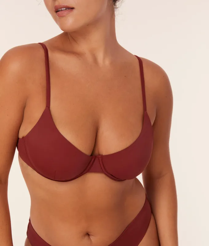The Bermuda Bikini Top - Eco Nylon - Truffle sold by Andie