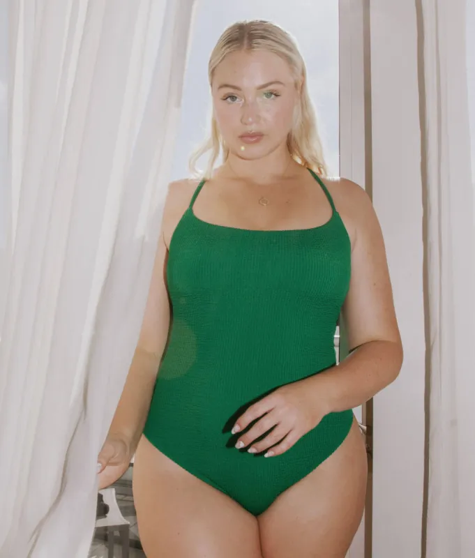 The Fiji One Piece - Seersucker - Emerald - Classic sold by Andie