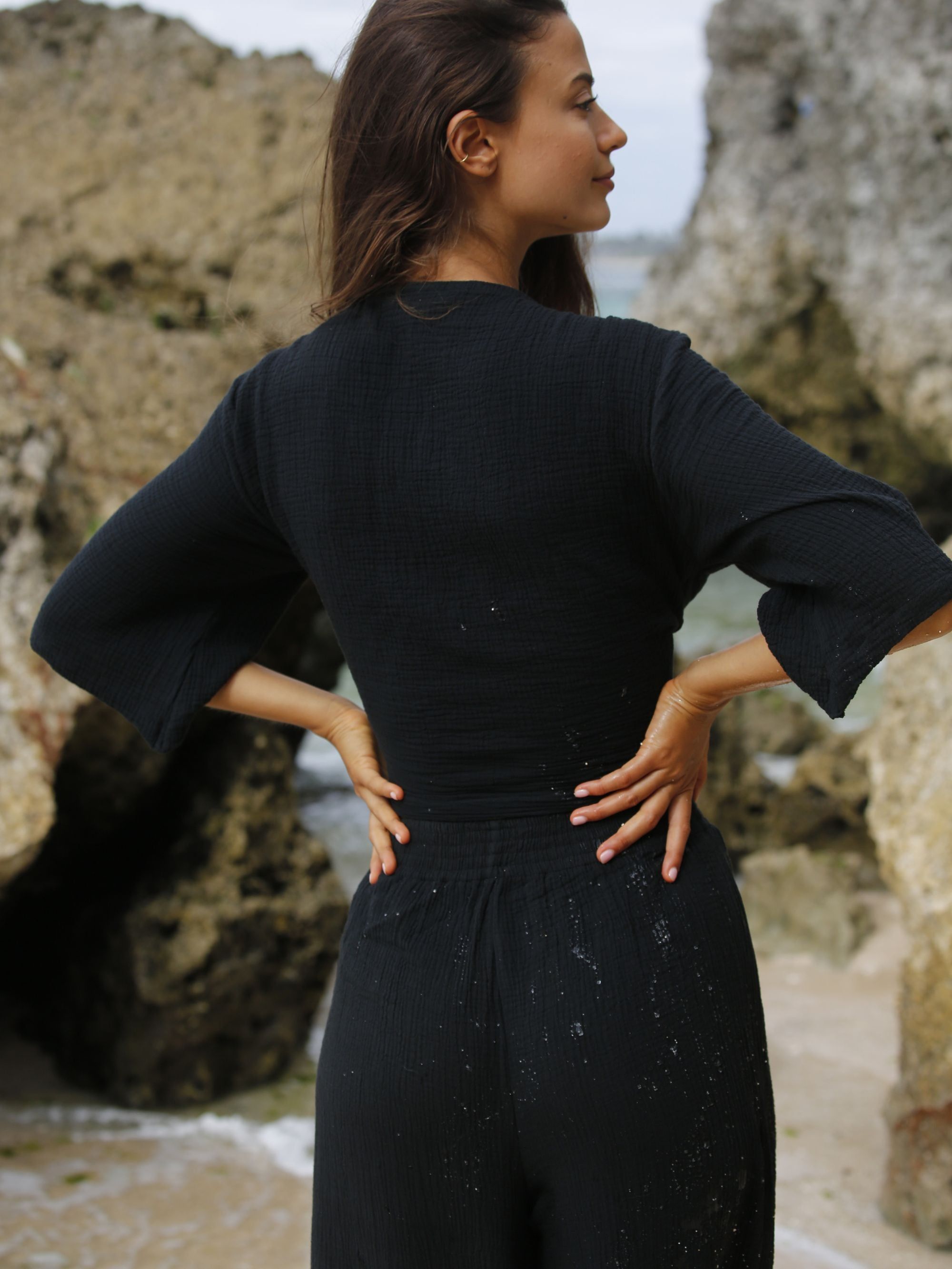 Bali Wrap Top - Black sold by Andie product image thumbnail 4