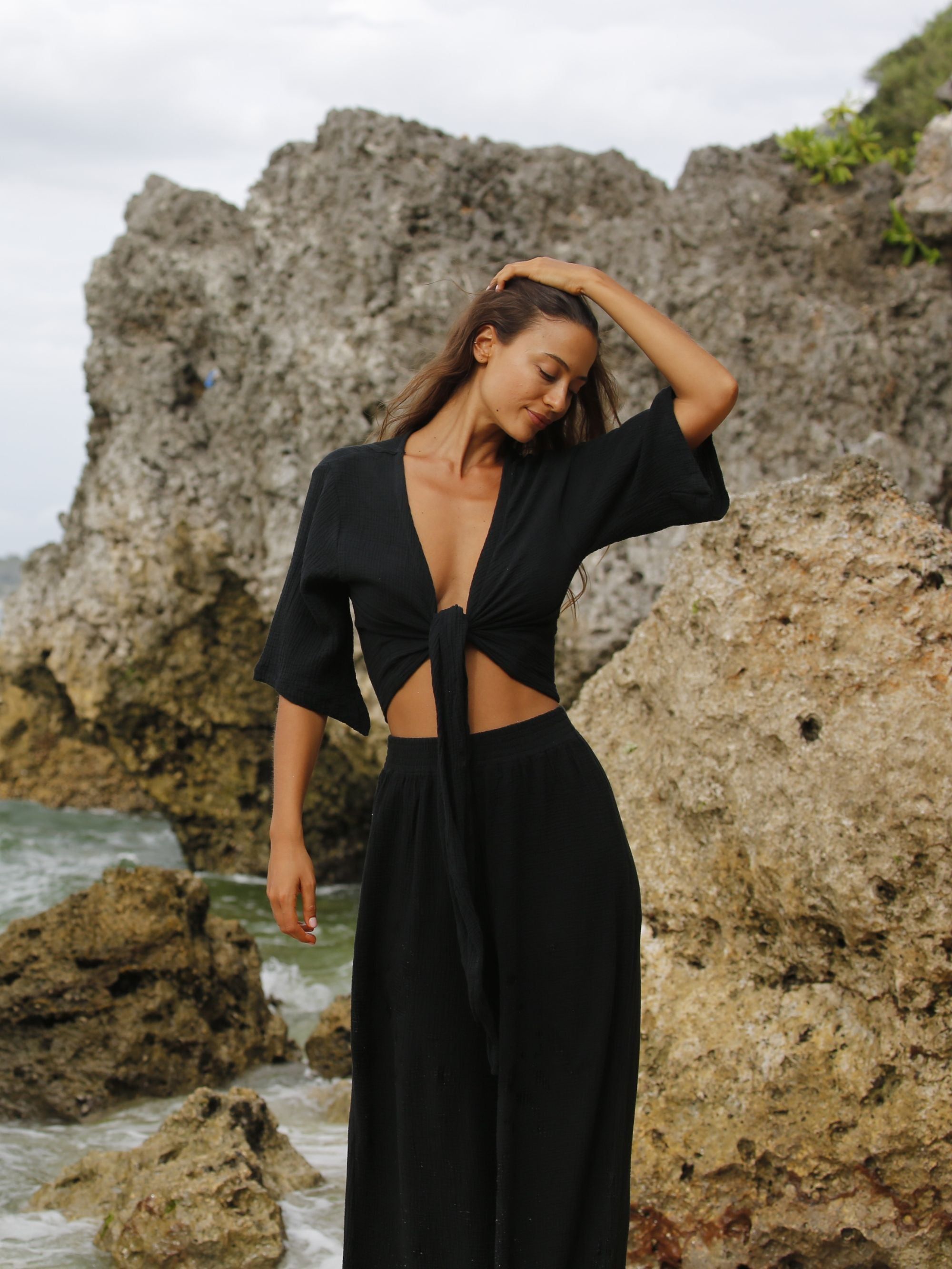 Bali Wrap Top - Black sold by Andie