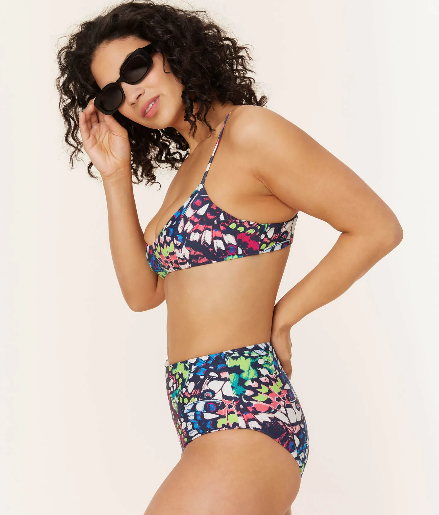 The High - Waisted - Bottom - Eco Nylon - Butterfly sold by Andie product image thumbnail 3