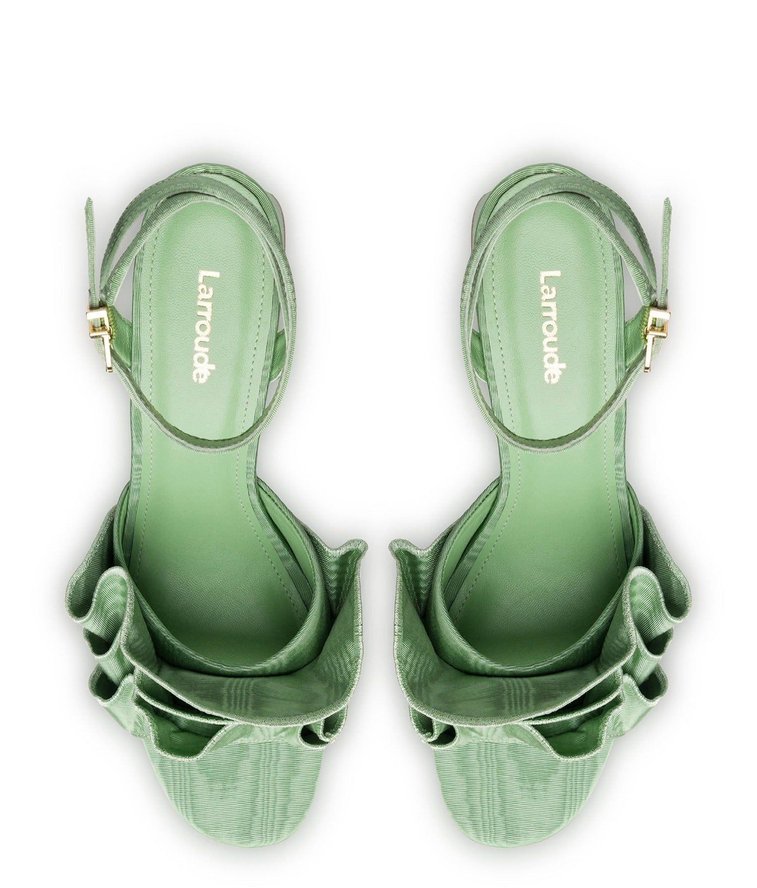 Selena Ruffle Sandal In Pistacchio Fabric sold by Andie product image thumbnail 3