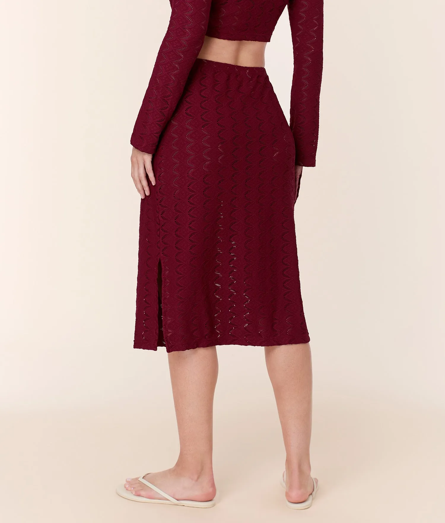 The Crete Skirt - Scallop Crochet - Syrah sold by Andie product image thumbnail 3