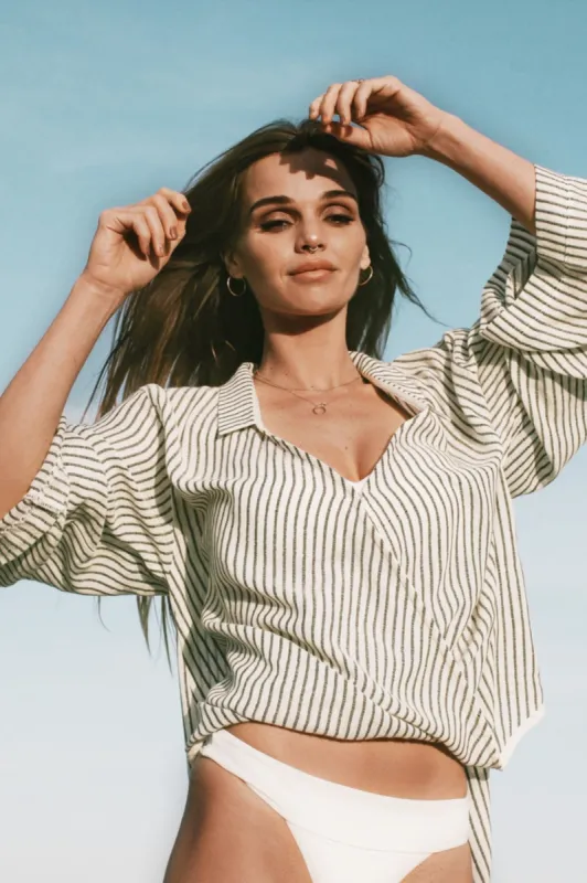 Sade Top - Black Stripes made by Andie