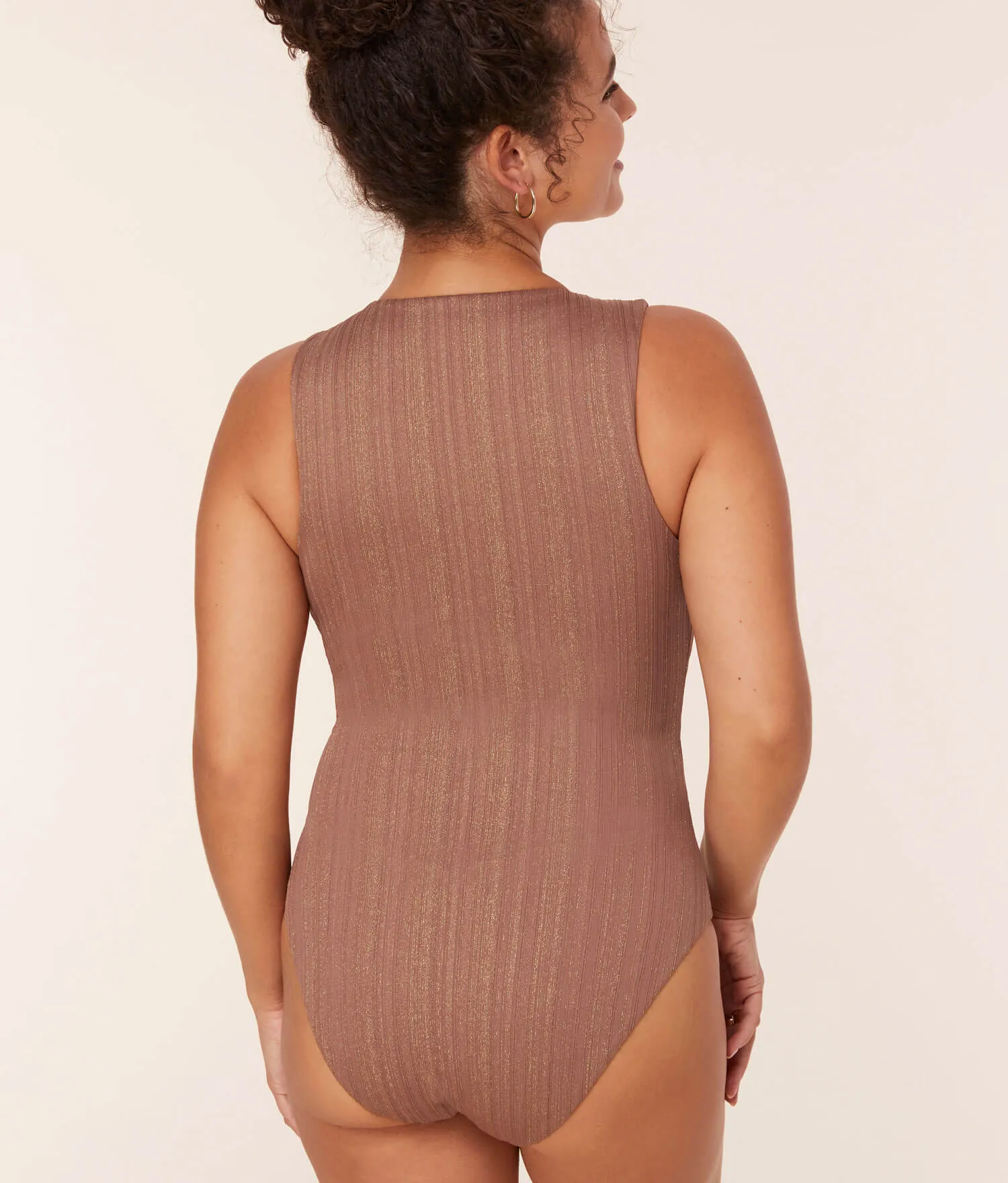 The Oahu One Piece - Sparkle - Latte - Long Torso sold by Andie product image thumbnail 2