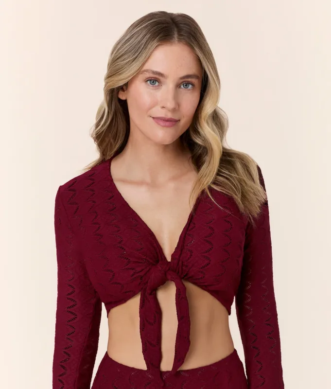 The Crete Jacket - Scallop Crochet - Syrah sold by Andie