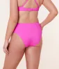 The 90s High Waist Bikini Bottom - Eco Nylon - Neon Orchid sold by Andie
