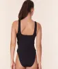The Lucia One Piece - Eco Nylon - Black - Long Torso sold by Andie