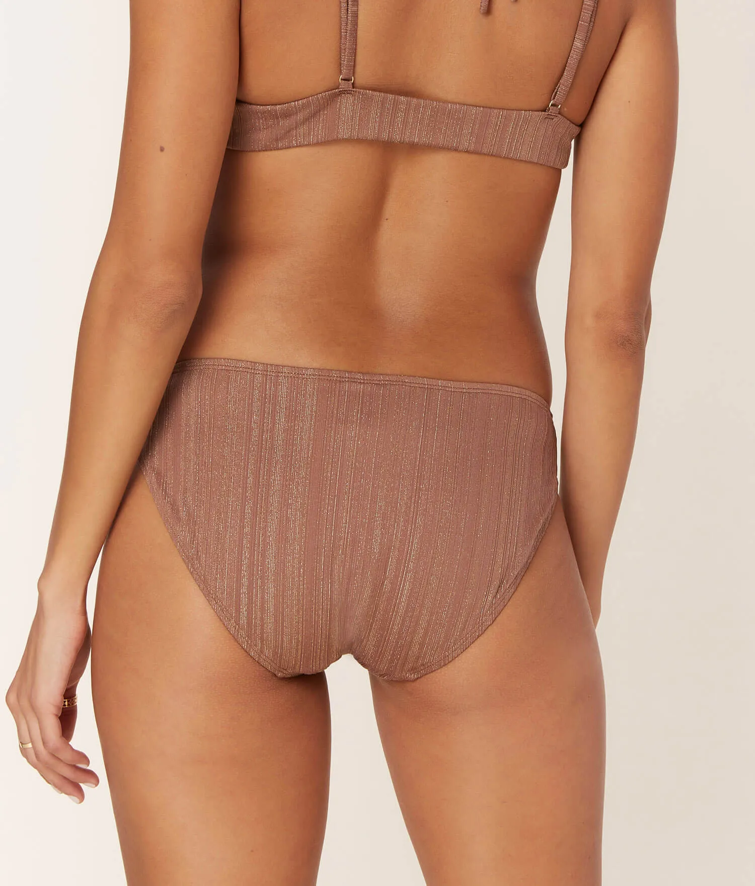 The Classic Bikini Bottom - Sparkle - Latte sold by Andie product image thumbnail 2