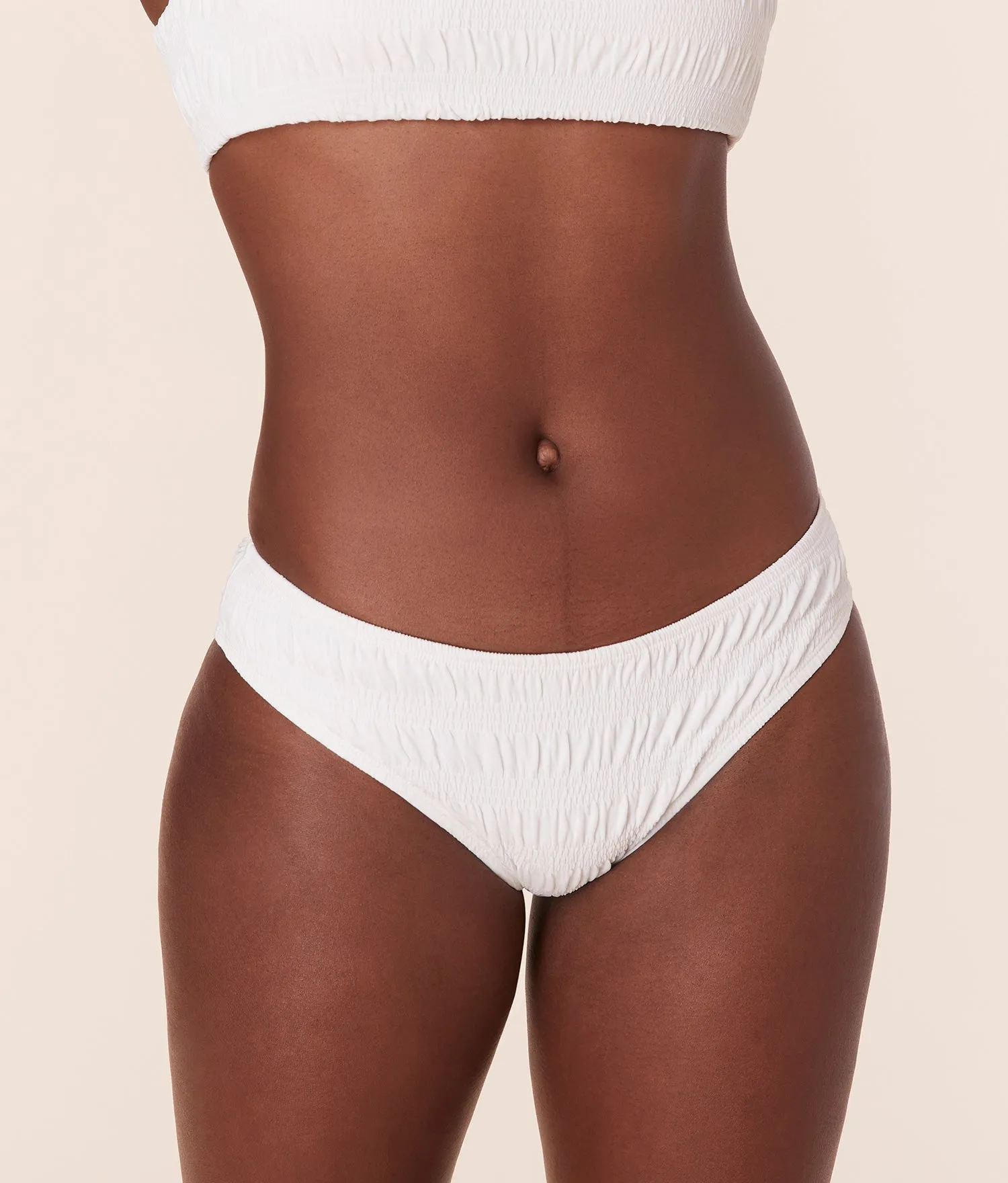 The Classic Bikini Bottom - Smocked - Sugar sold by Andie