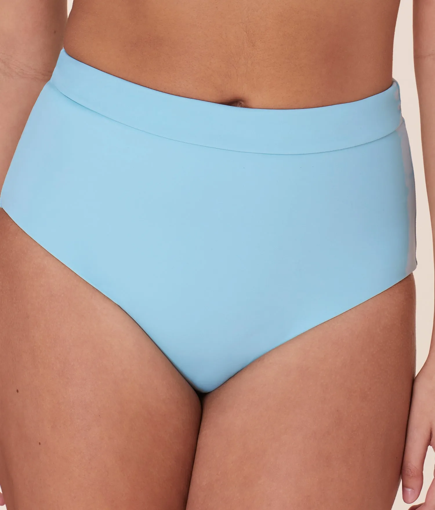 The Wide Band High Waist Bikini Bottom - Eco Nylon - Hydrangea sold by Andie product image thumbnail 4