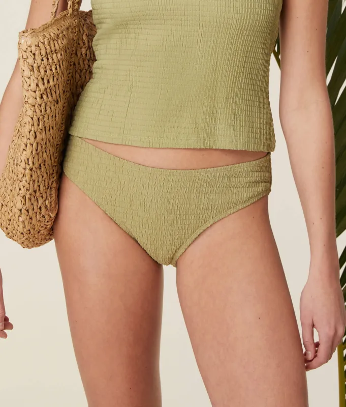 The Classic Bikini Bottom - Smocked - Sage sold by Andie