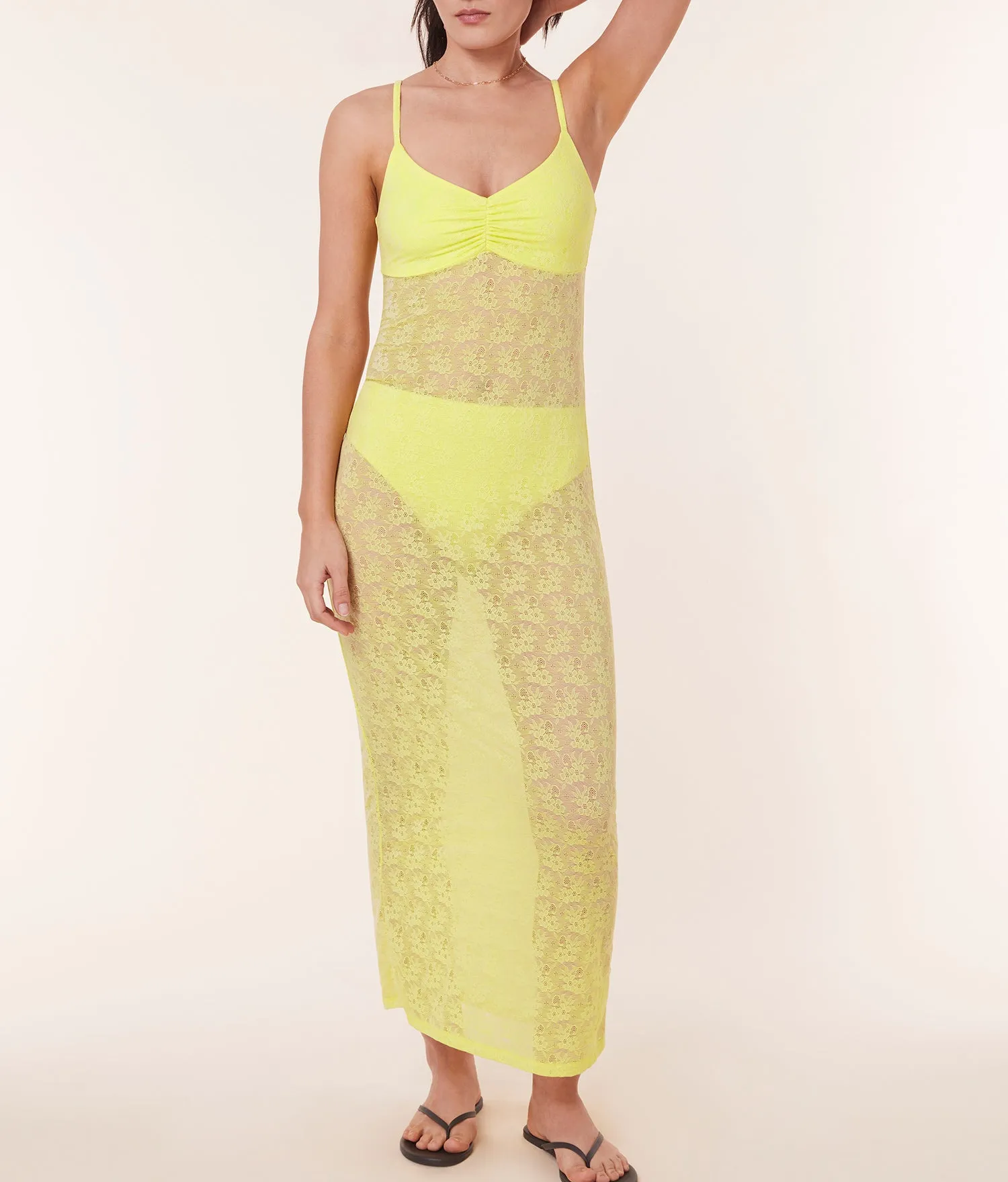The Nadi Dress - Floral Lace - Limeade sold by Andie product image thumbnail 3