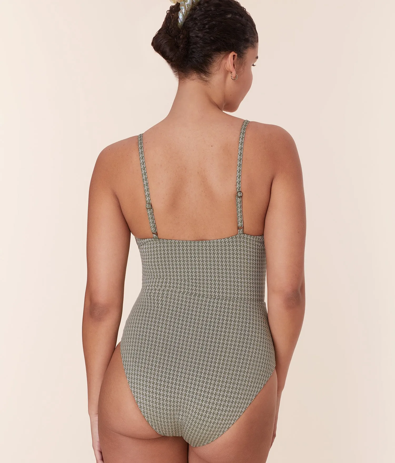 The Snap One Piece - Houndstooth - Seagrass - Long Torso sold by Andie product image thumbnail 2