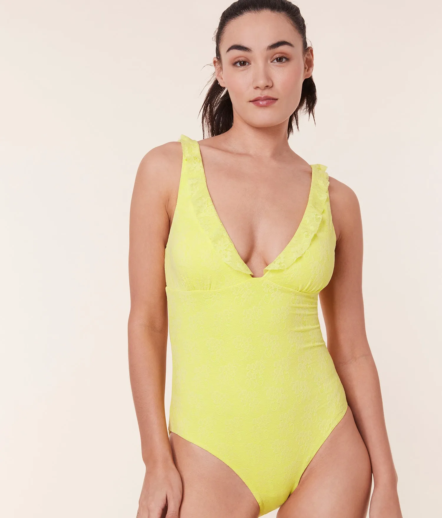 The Nemale One Piece - Floral Lace - Limeade - Classic sold by Andie product image thumbnail 2