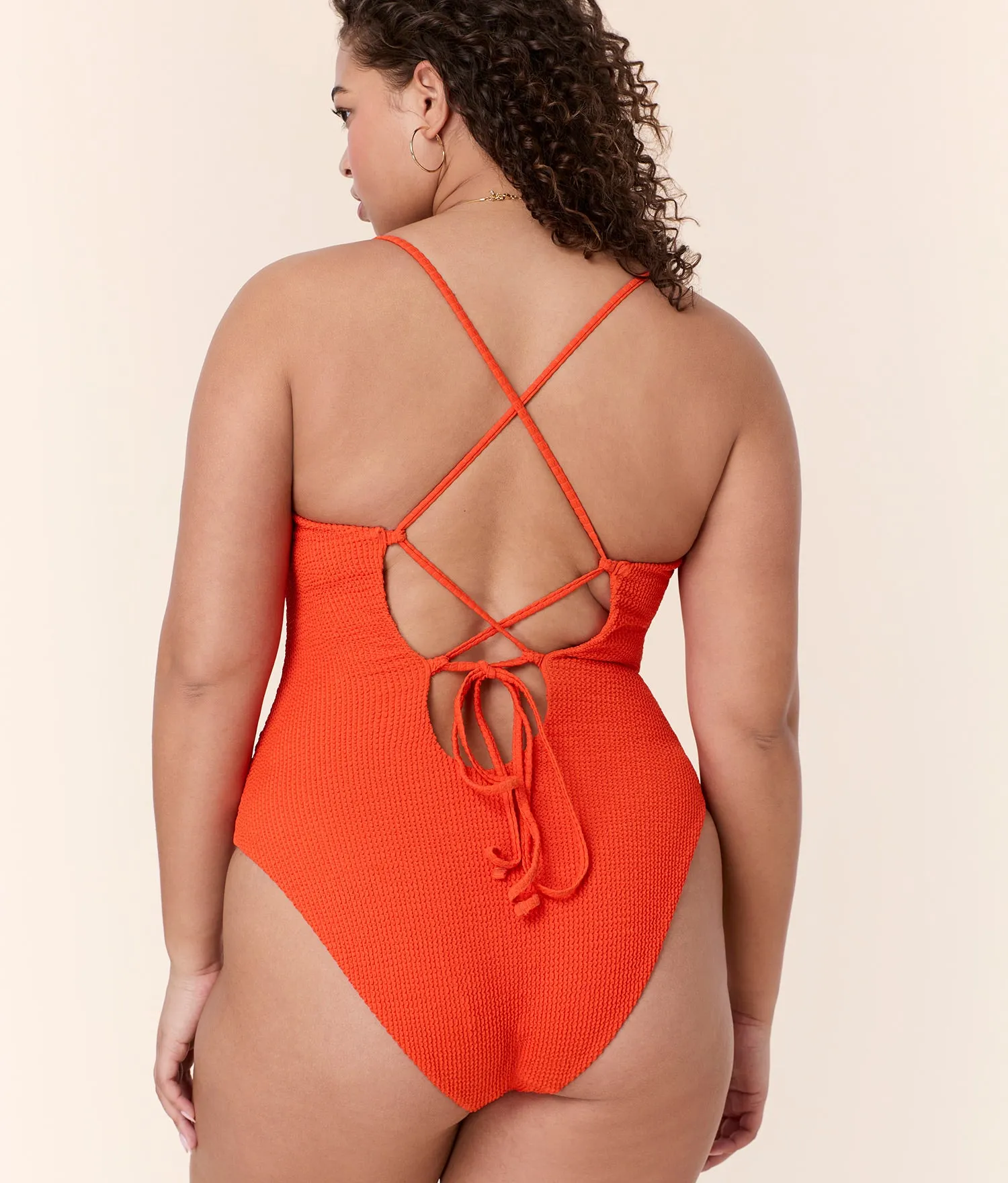 The Fiji One Piece - Seersucker - Vermillion- Classic sold by Andie product image thumbnail 5
