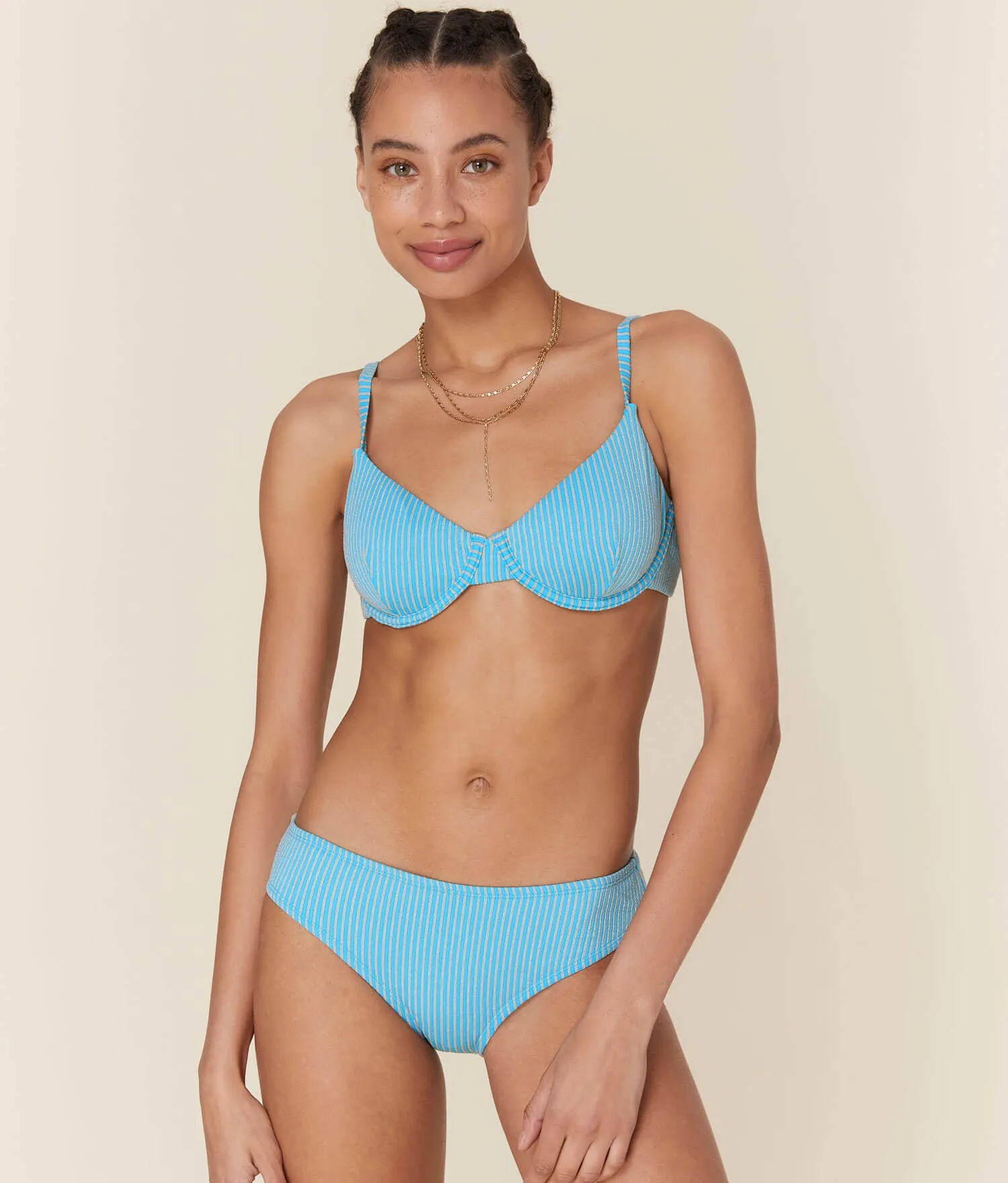 The Classic Bikini Bottom - Gold Stripe - Splash sold by Andie product image thumbnail 3