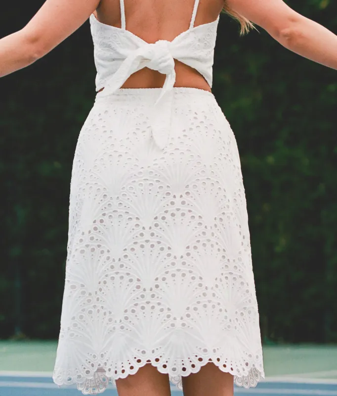 The Mona Skirt - Eyelet - White sold by Andie