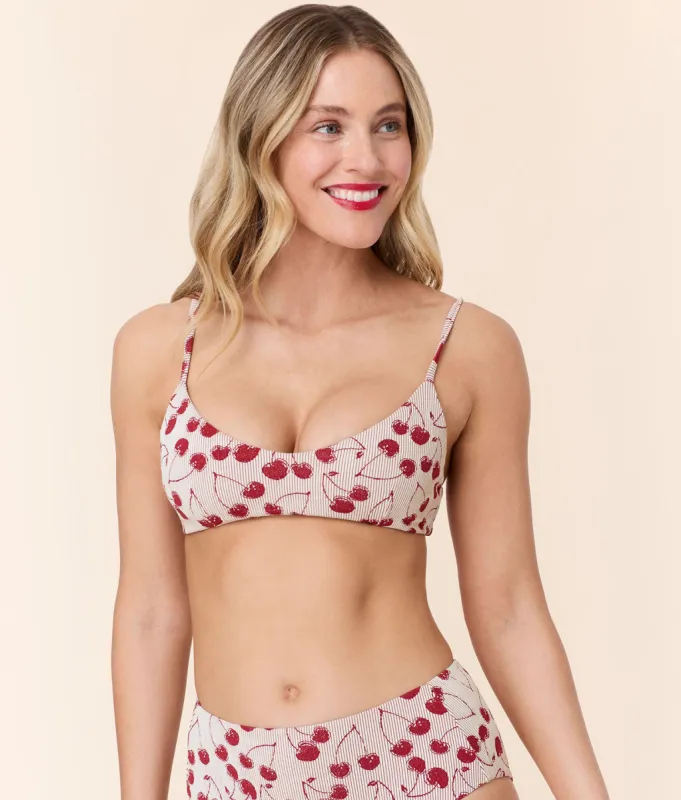 The Molokai Bikini Top - Cherry Jacquard - Cherries sold by Andie