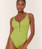 The Milos One Piece - Eco Nylon - Avocado - Long Torso sold by Andie