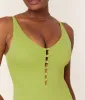 The Milos One Piece - Eco Nylon - Avocado - Long Torso sold by Andie