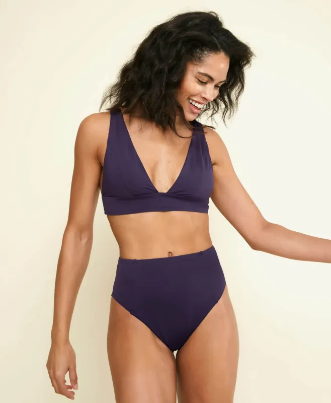 The High - Waisted - Cheeky - Bottom - Flat - Navy sold by Andie