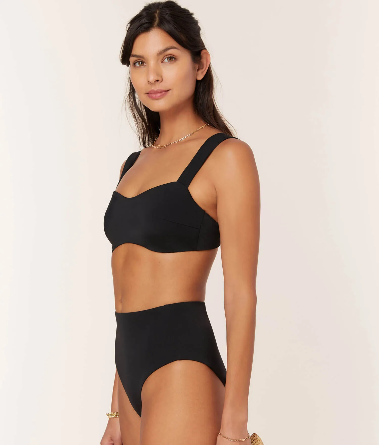 The High Rise Bikini Bottom - Eco Nylon - Black sold by Andie product image thumbnail 4