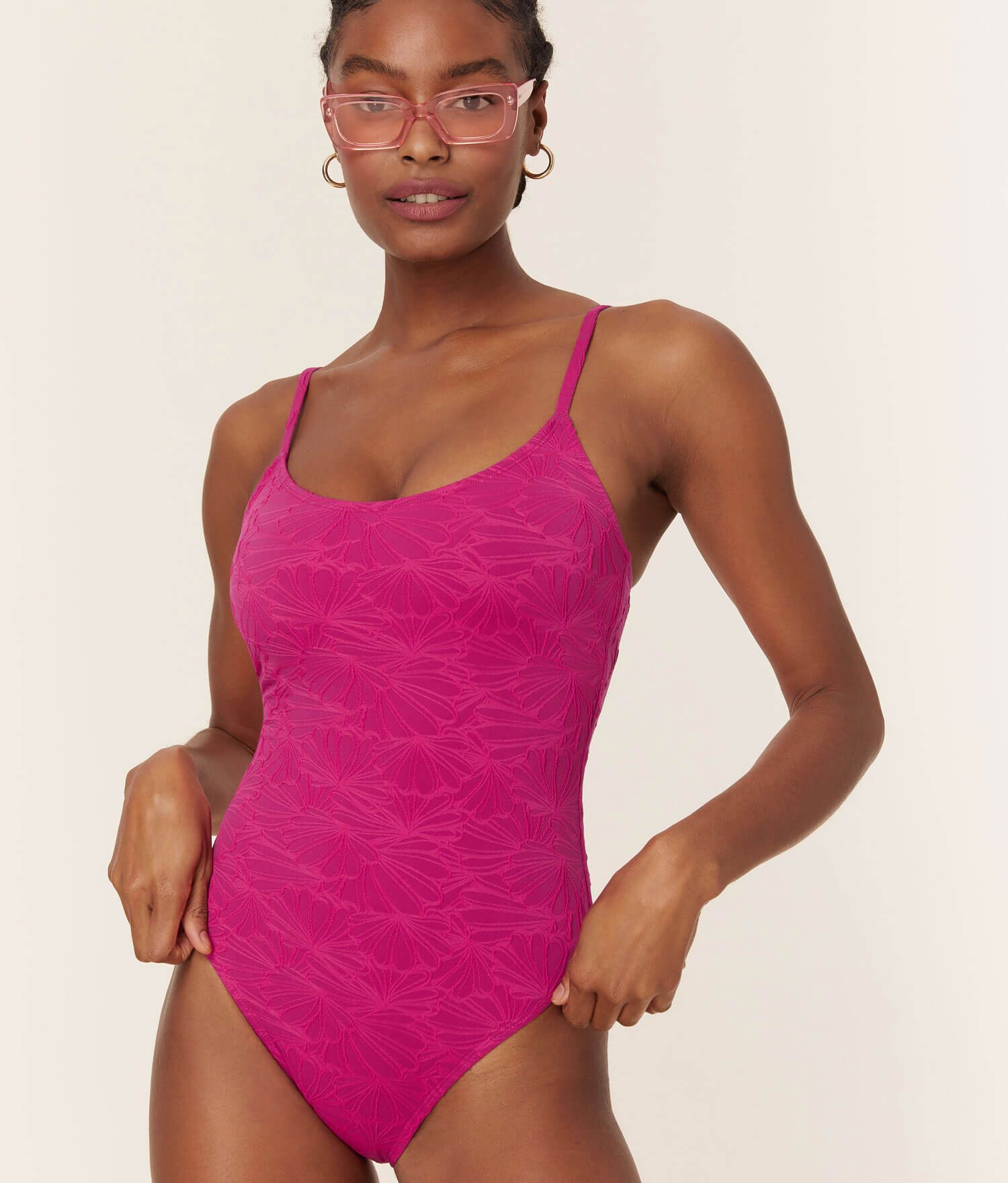 The Amalfi One Piece - Textured Floral - Lava - Long Torso sold by Andie product image thumbnail 2