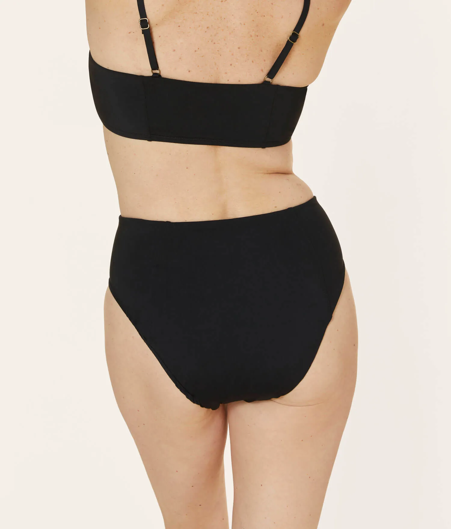 The High Waist Cheeky Bikini Bottom - Flat - Black sold by Andie product image thumbnail 4