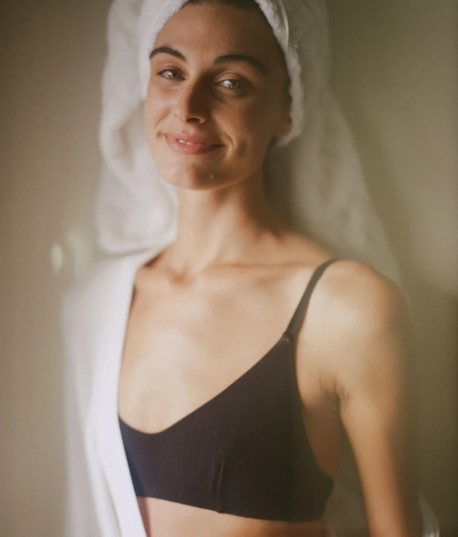 The Plunge Bralette - Cloud - Black sold by Andie