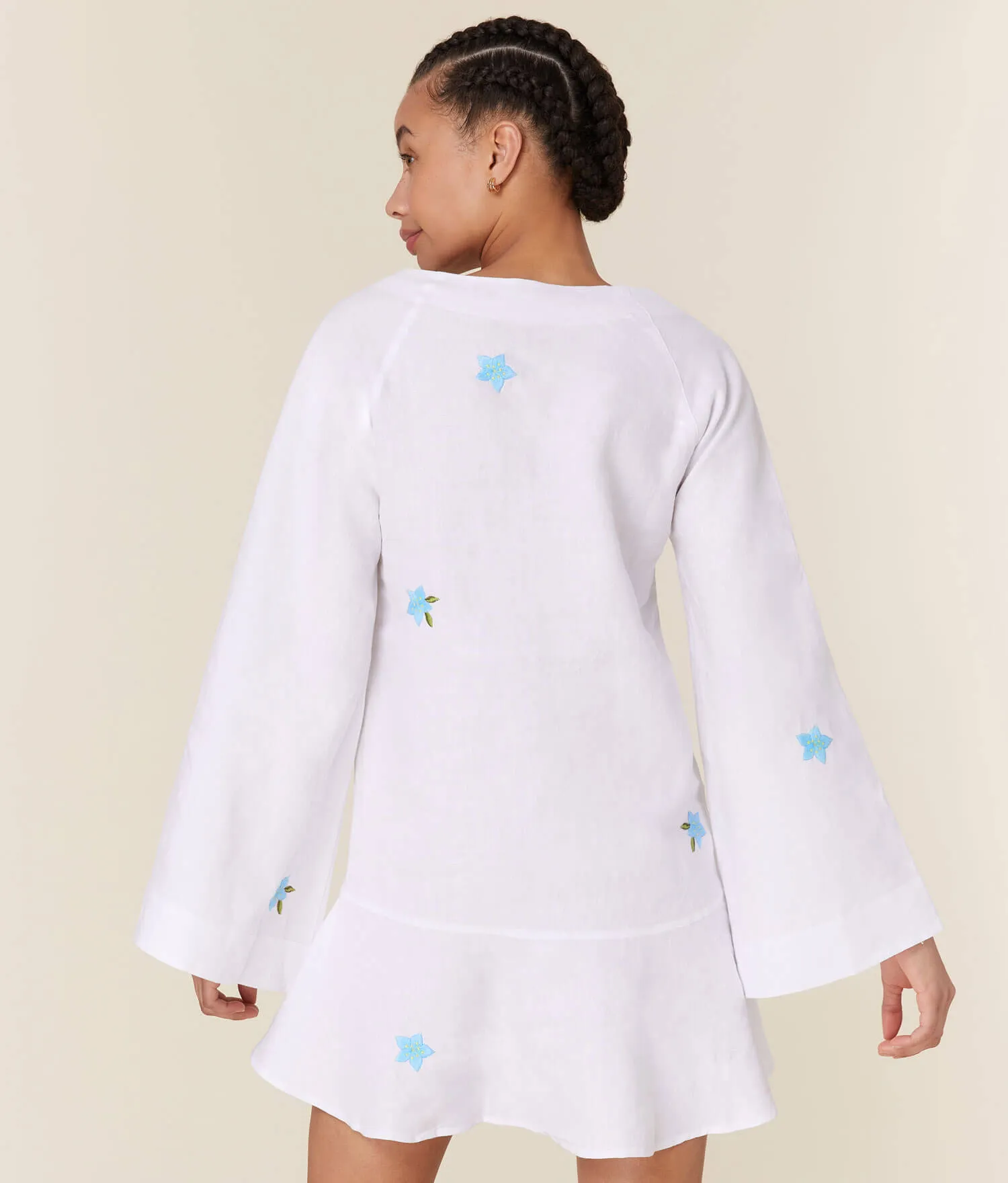 The Serik Mini Dress - Linen - White sold by Andie product image thumbnail 3