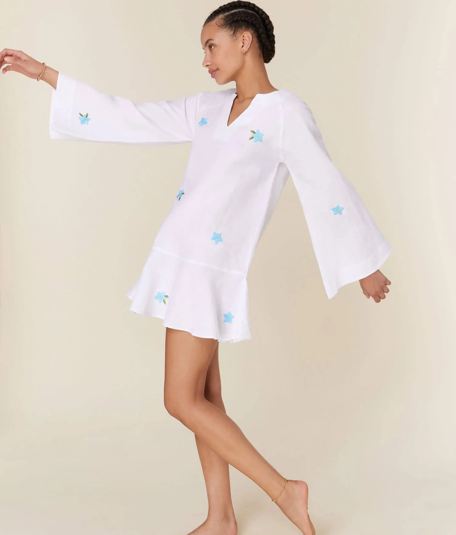 The Serik Mini Dress - Linen - White sold by Andie product image thumbnail 4