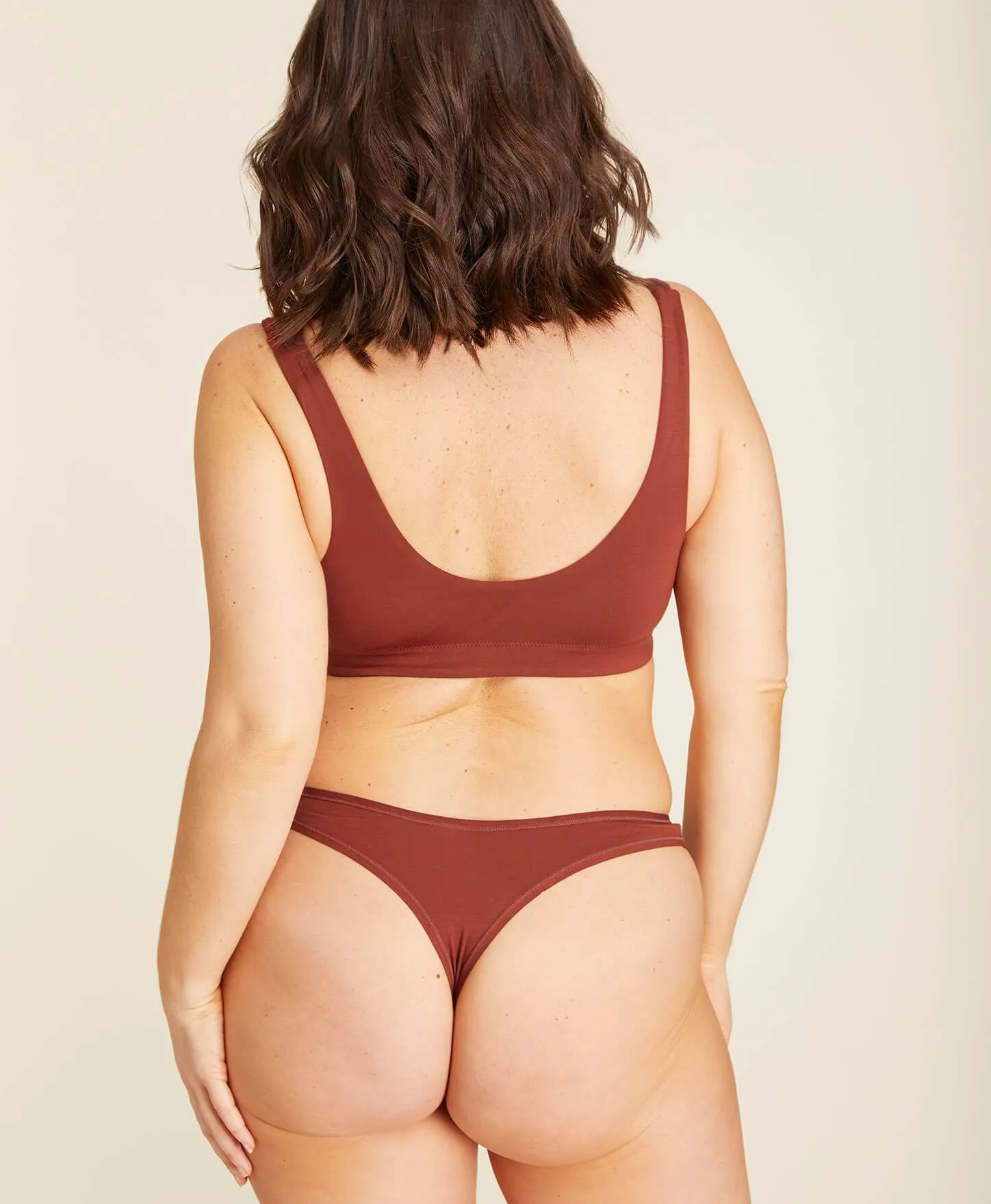 The Thong Panty - Rayon - Deep Terracotta sold by Andie product image thumbnail 2
