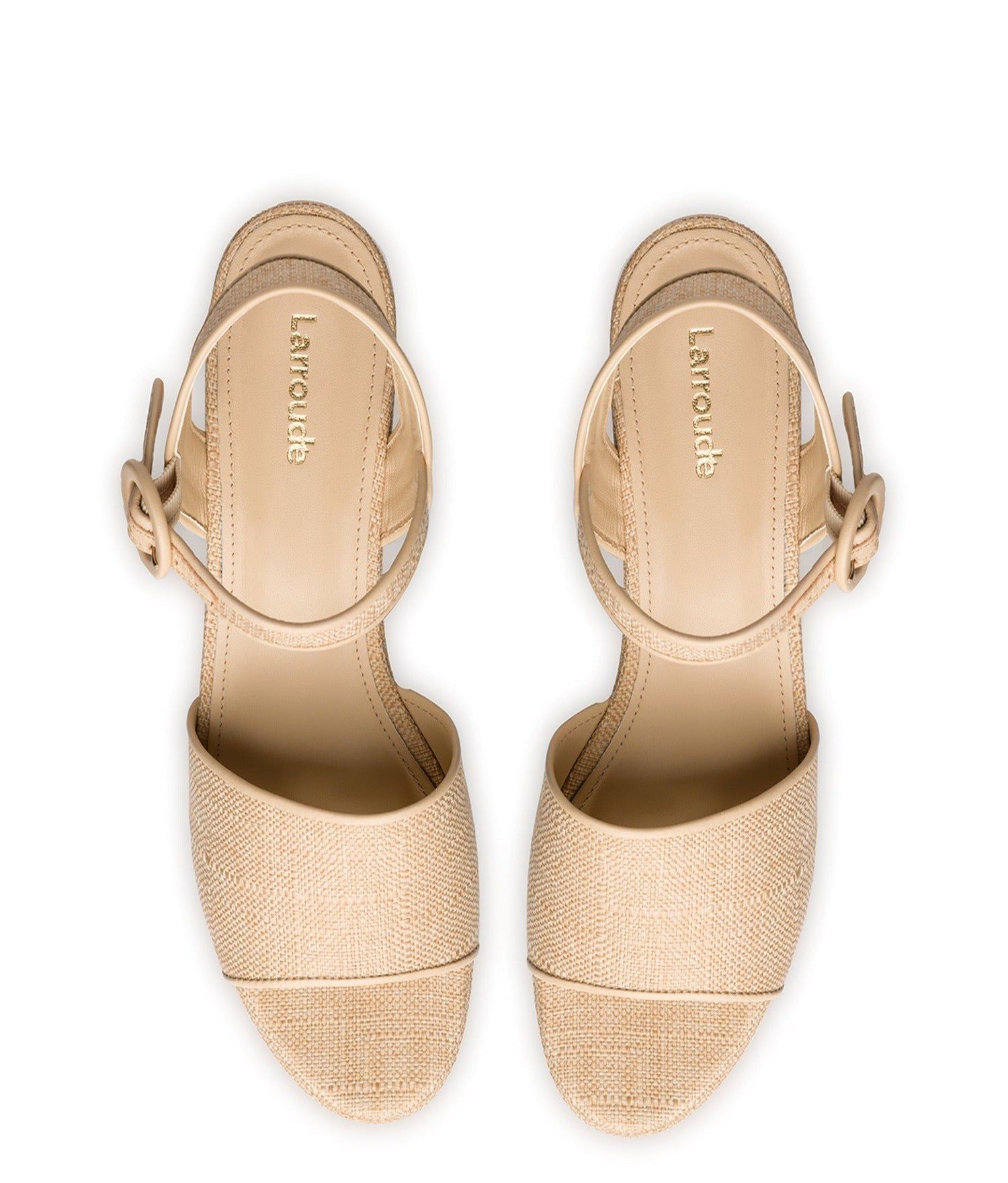 Miso Platform Strap Sandal In Beige Raffia sold by Andie product image thumbnail 3