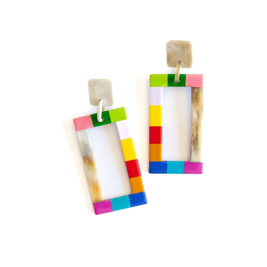 Rainbow Colorblock Earrings Sunshine Tienda sold by Andie