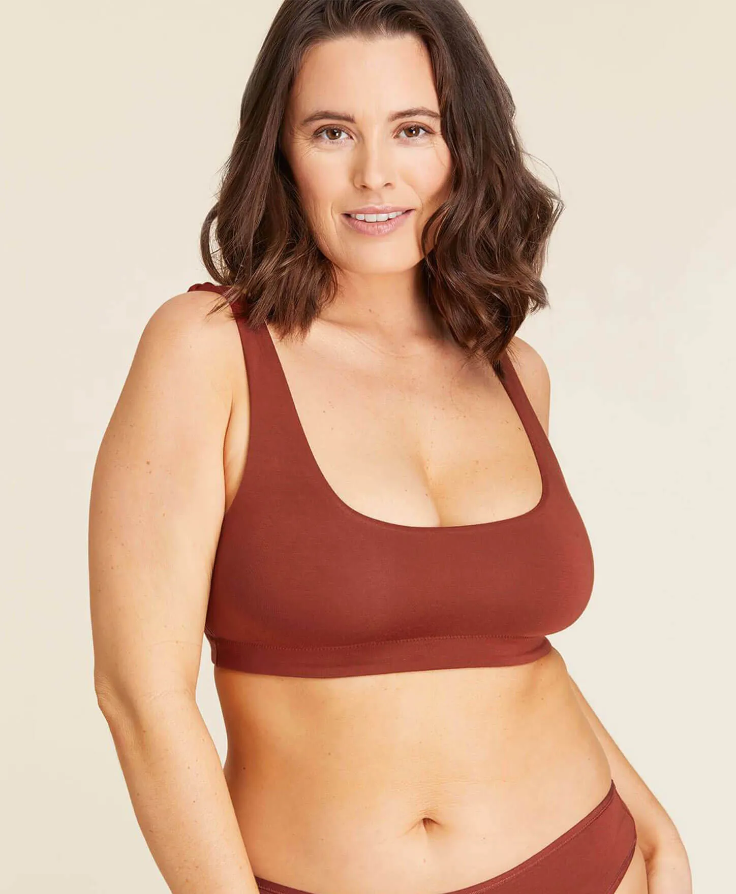 The Tank Bralette - Rayon - Deep Terracotta sold by Andie