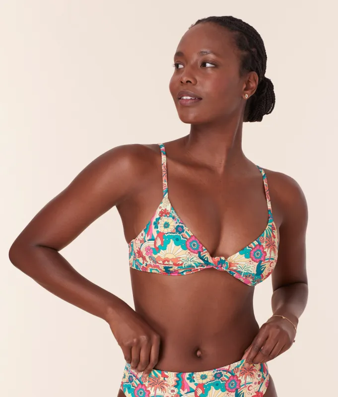The Santorini Bikini Top - Eco Nylon - Summer Groove sold by Andie