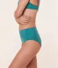 The High Rise Bikini Bottom - Satin - Ceramic sold by Andie