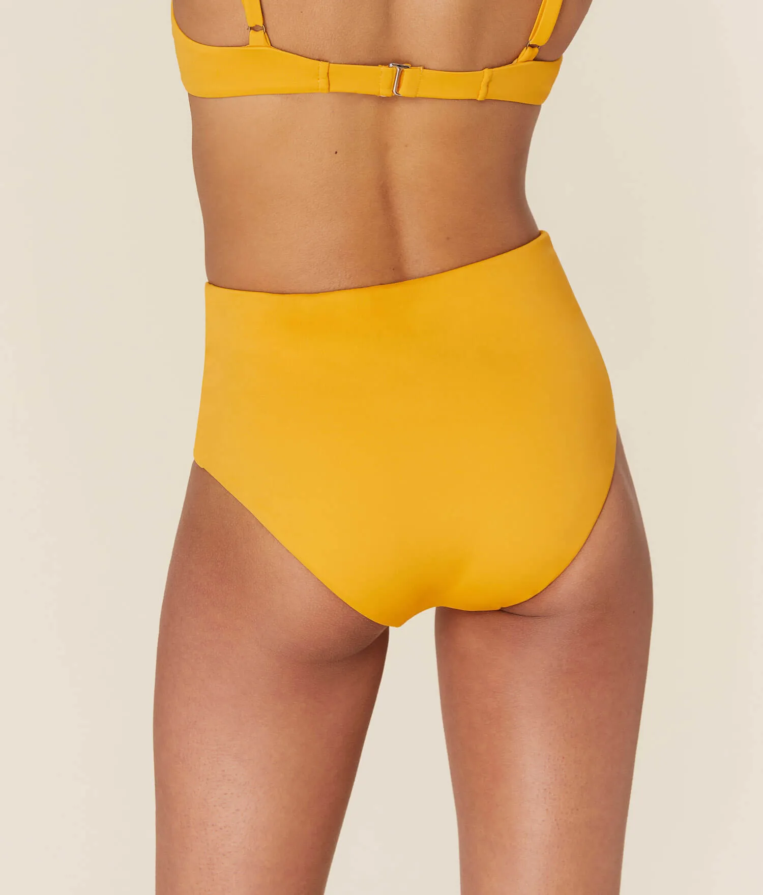 The High Waist Bikini Bottom - Eco Nylon - Daffodil sold by Andie product image thumbnail 2