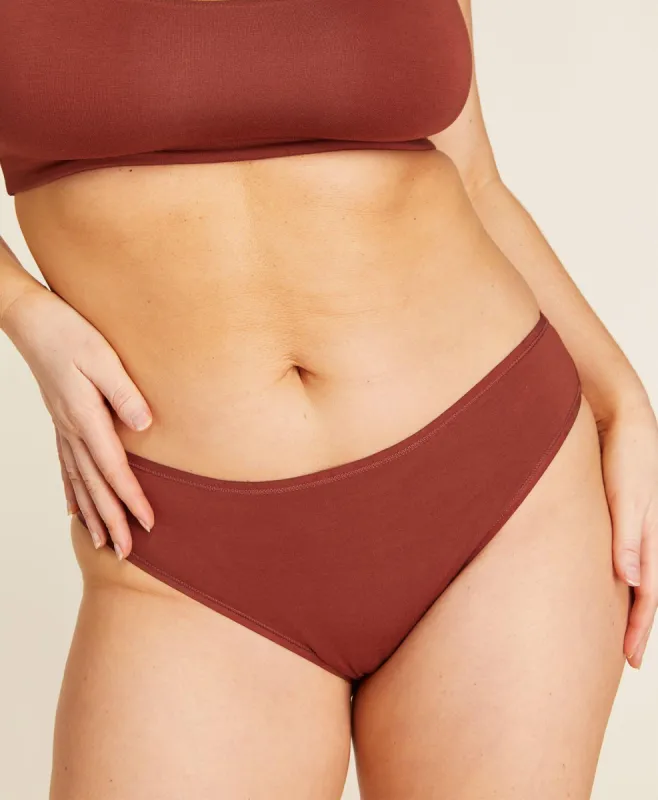 The Bikini Panty - Rayon - Deep Terracotta sold by Andie